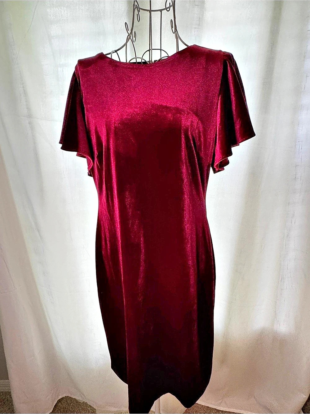 Tommy Hilfiger Velvet Midi Dress Size 10 Like New